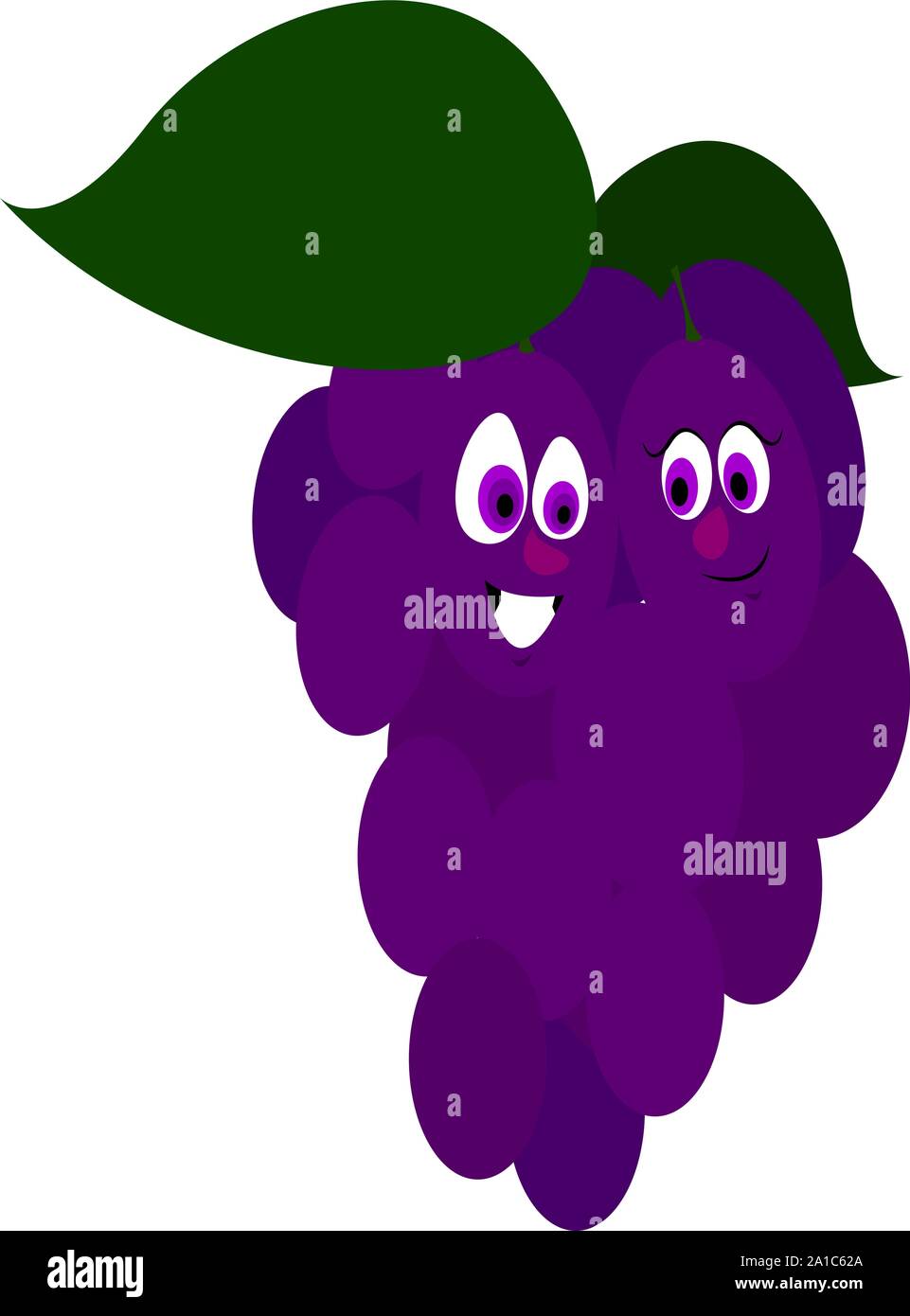 Grapes, illustration, vector on white background. Stock Vector