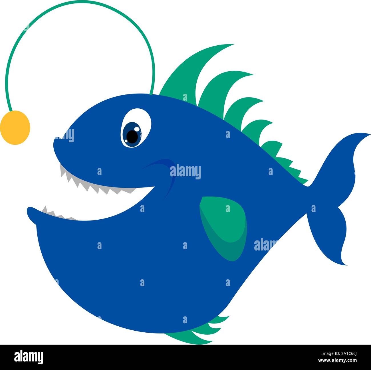 Blue fish, illustration, vector on white background Stock Vector Image ...