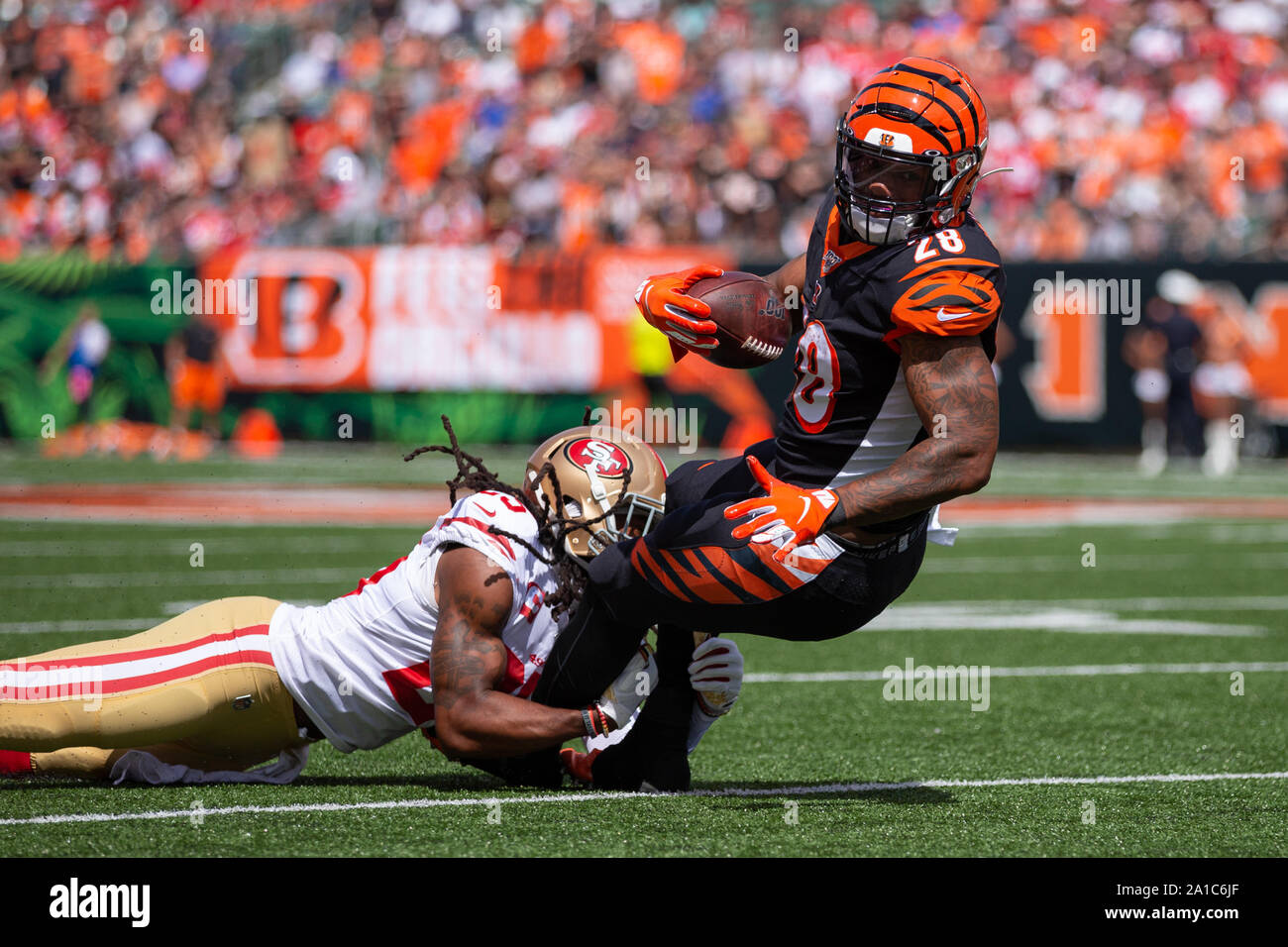 Joe Mixon Cincinnati Bengals Football White Jersey Poster Man 