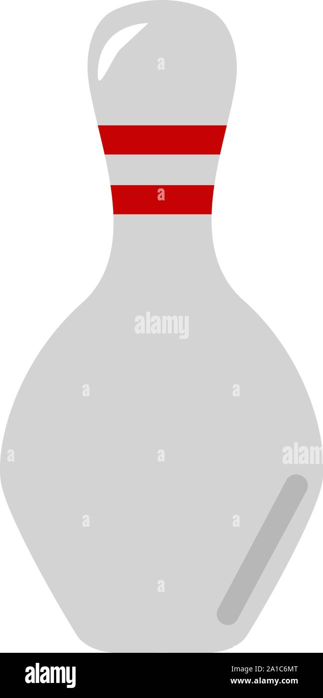 Bowling pin, illustration, vector on white background. Stock Vector