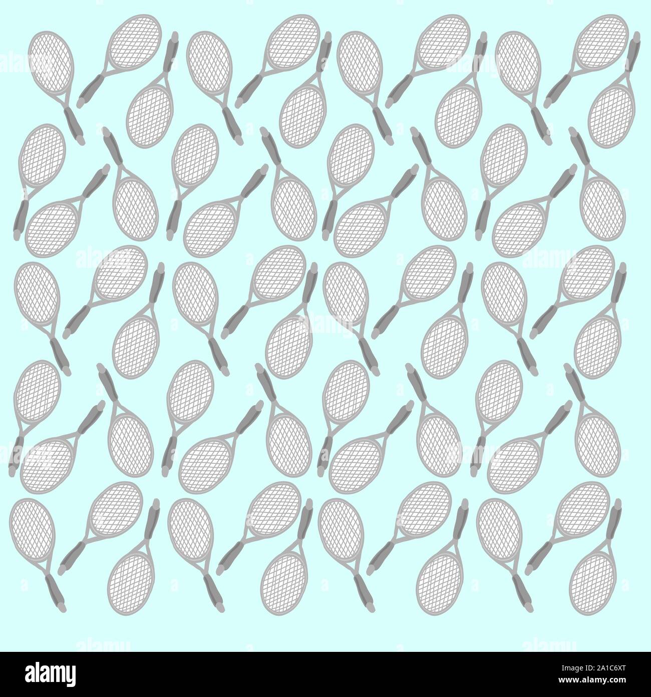 Tennis racket wallpaper, illustration, vector on white background Stock