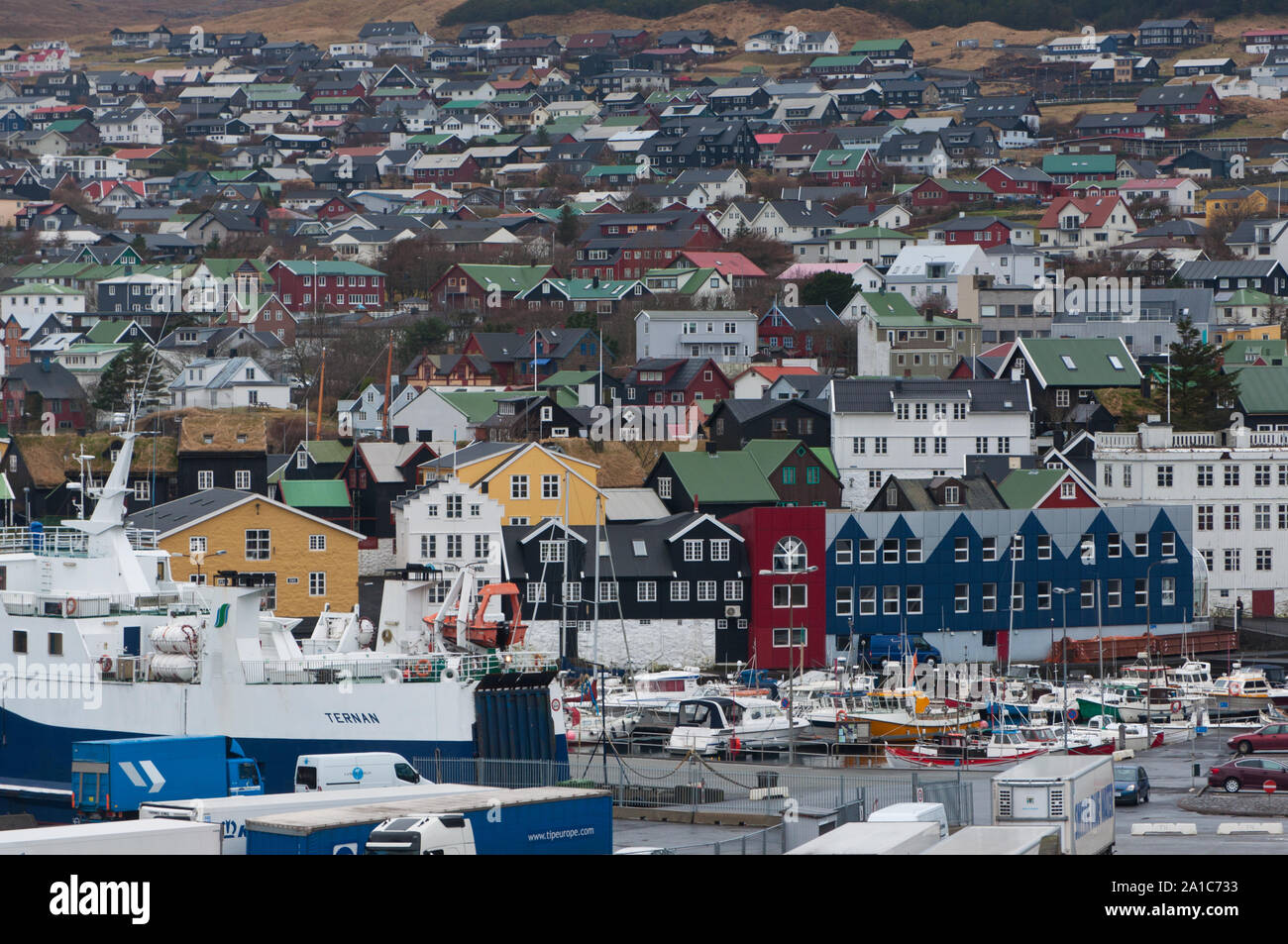 Torshavn harbor on Faroe Islands Stock Photo