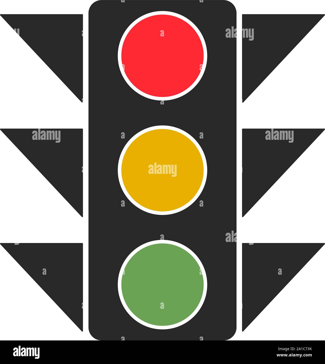 Traffic light, illustration, vector on white background. Stock Vector