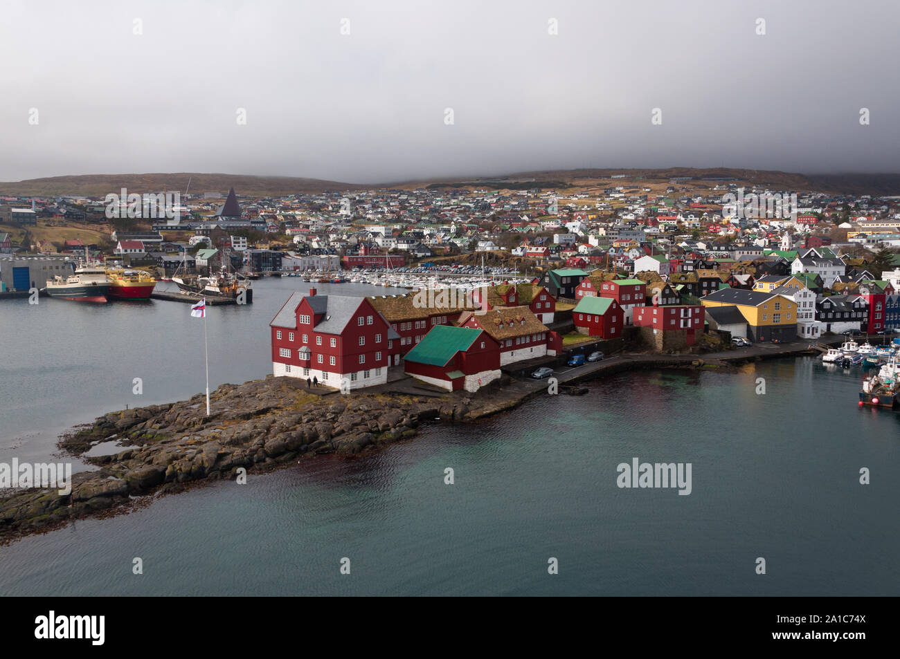 Torshavn harbor on Faroe Islands Stock Photo