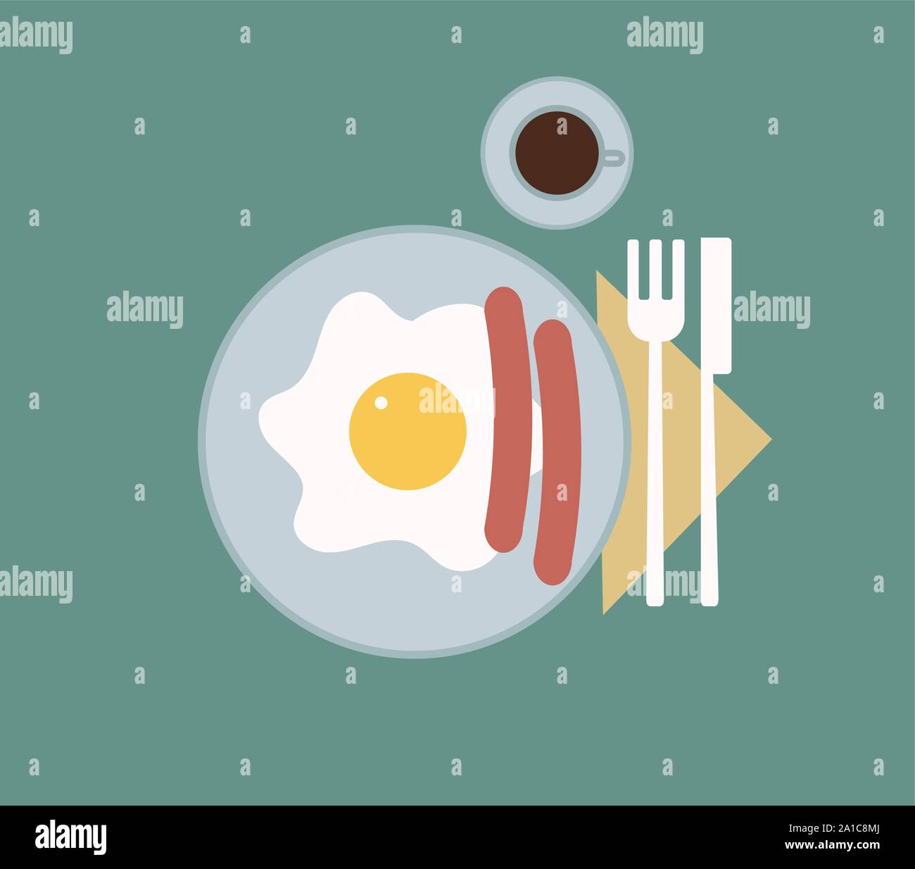 Breakfast, illustration, vector on white background Stock Vector Image ...