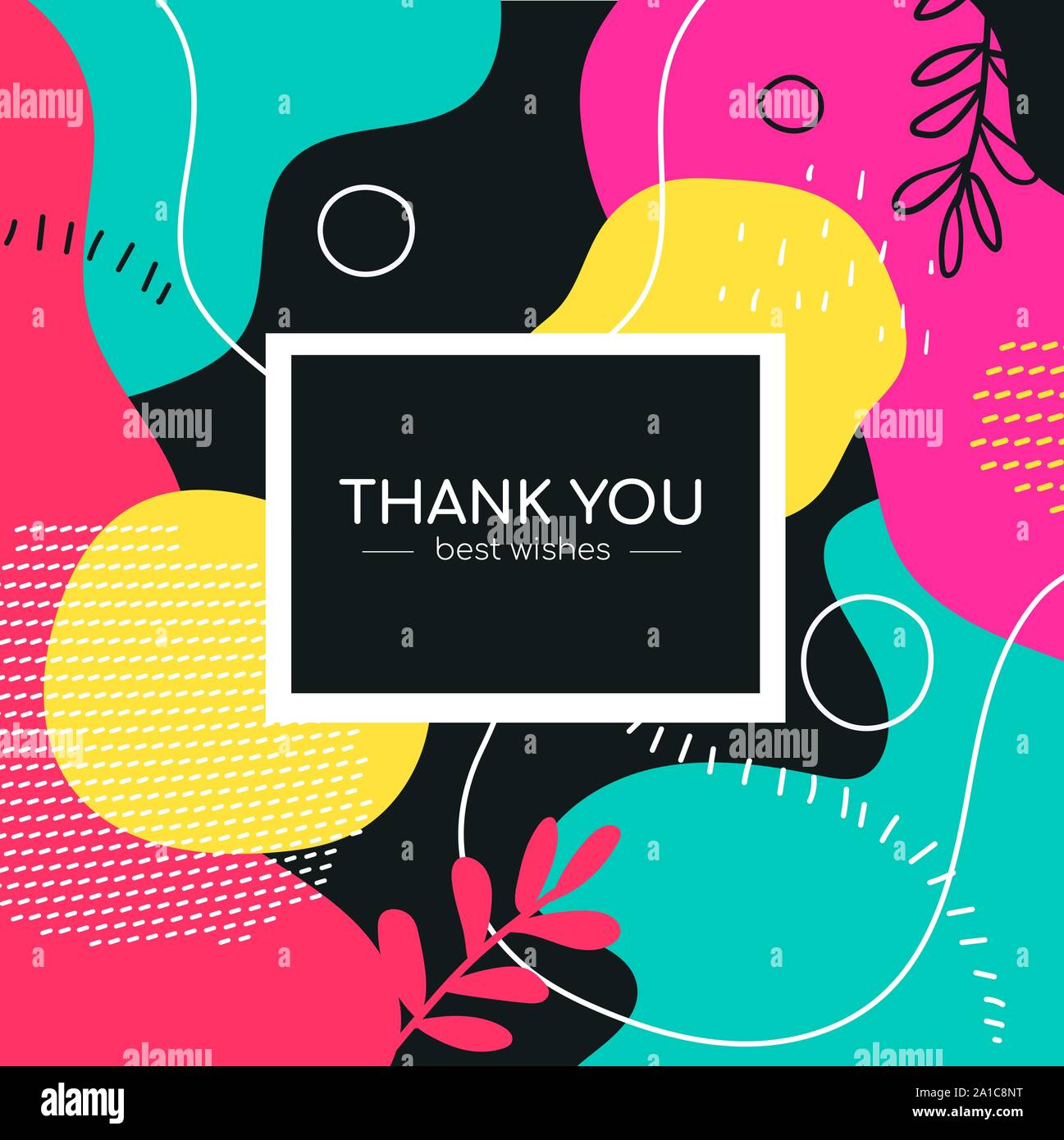 Thank you - modern flat design style abstract banner Stock Vector Image ...