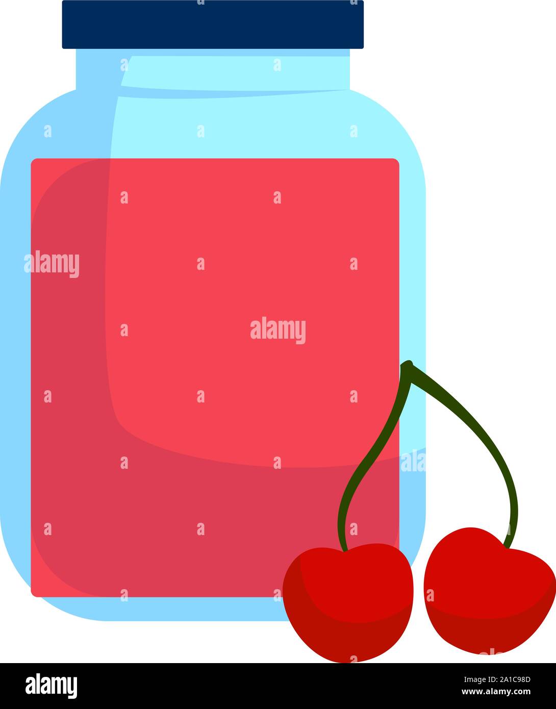 Cherry compote, illustration, vector on white background Stock Vector ...
