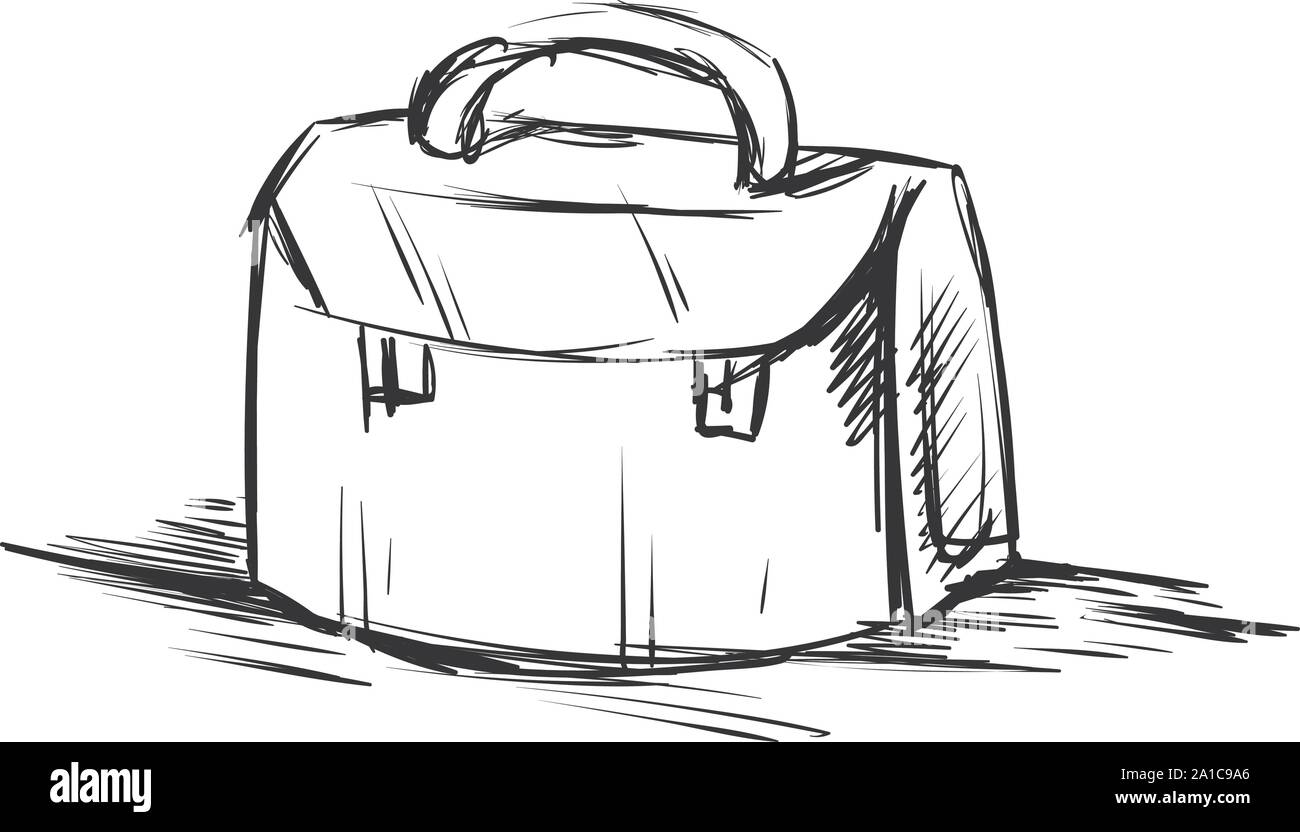 Bag drawing, illustration, vector on white background Stock Vector