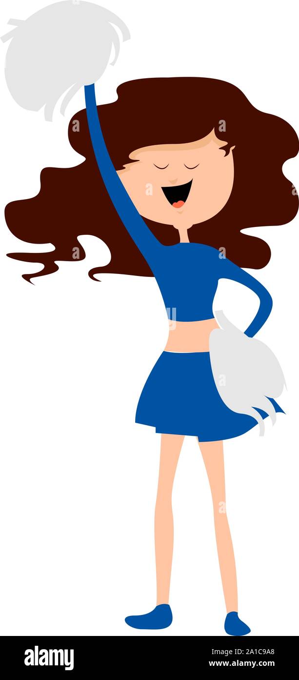 Cheerleader, illustration, vector on white background. Stock Vector