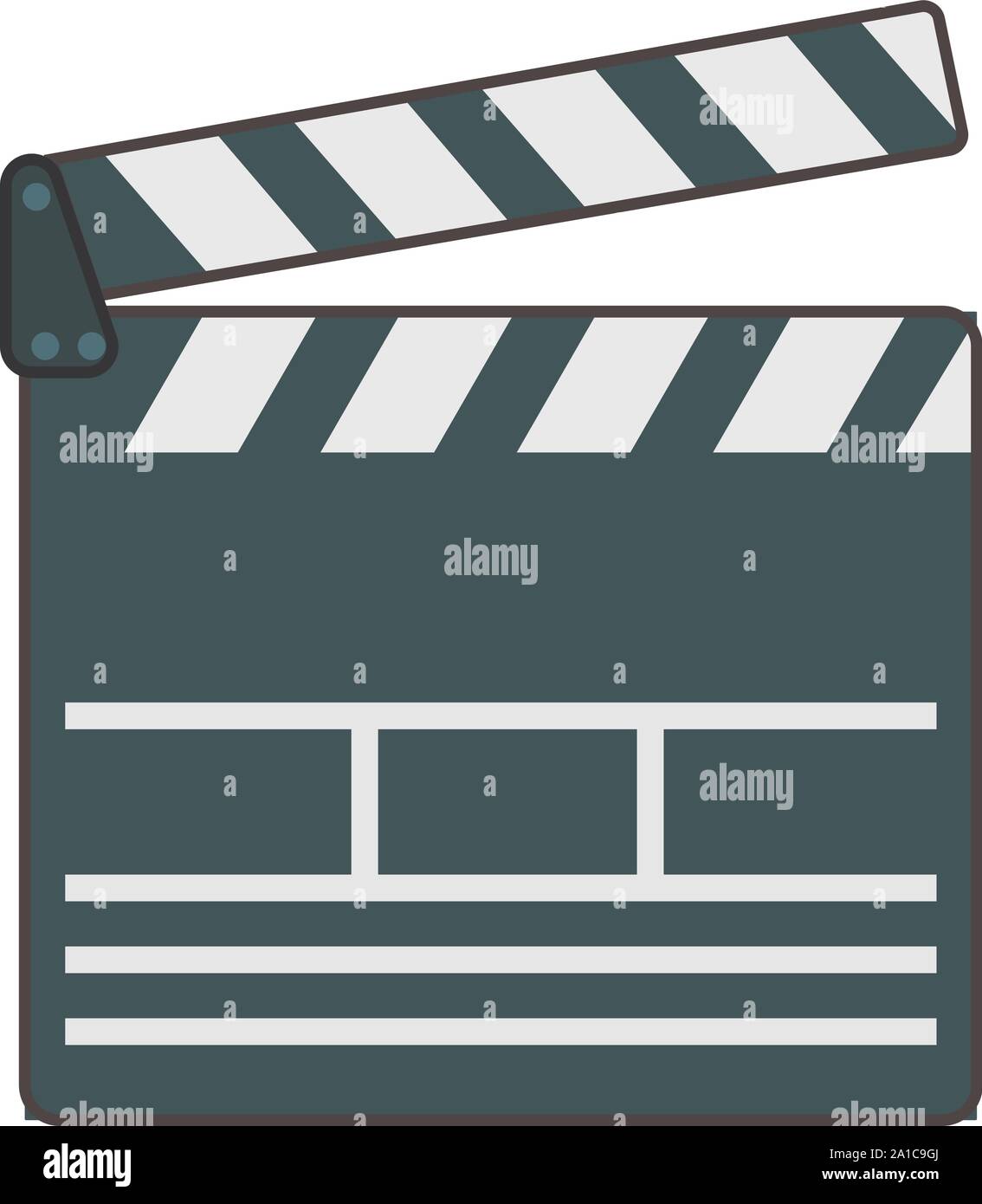 Clapperboard, illustration, vector on white background. Stock Vector