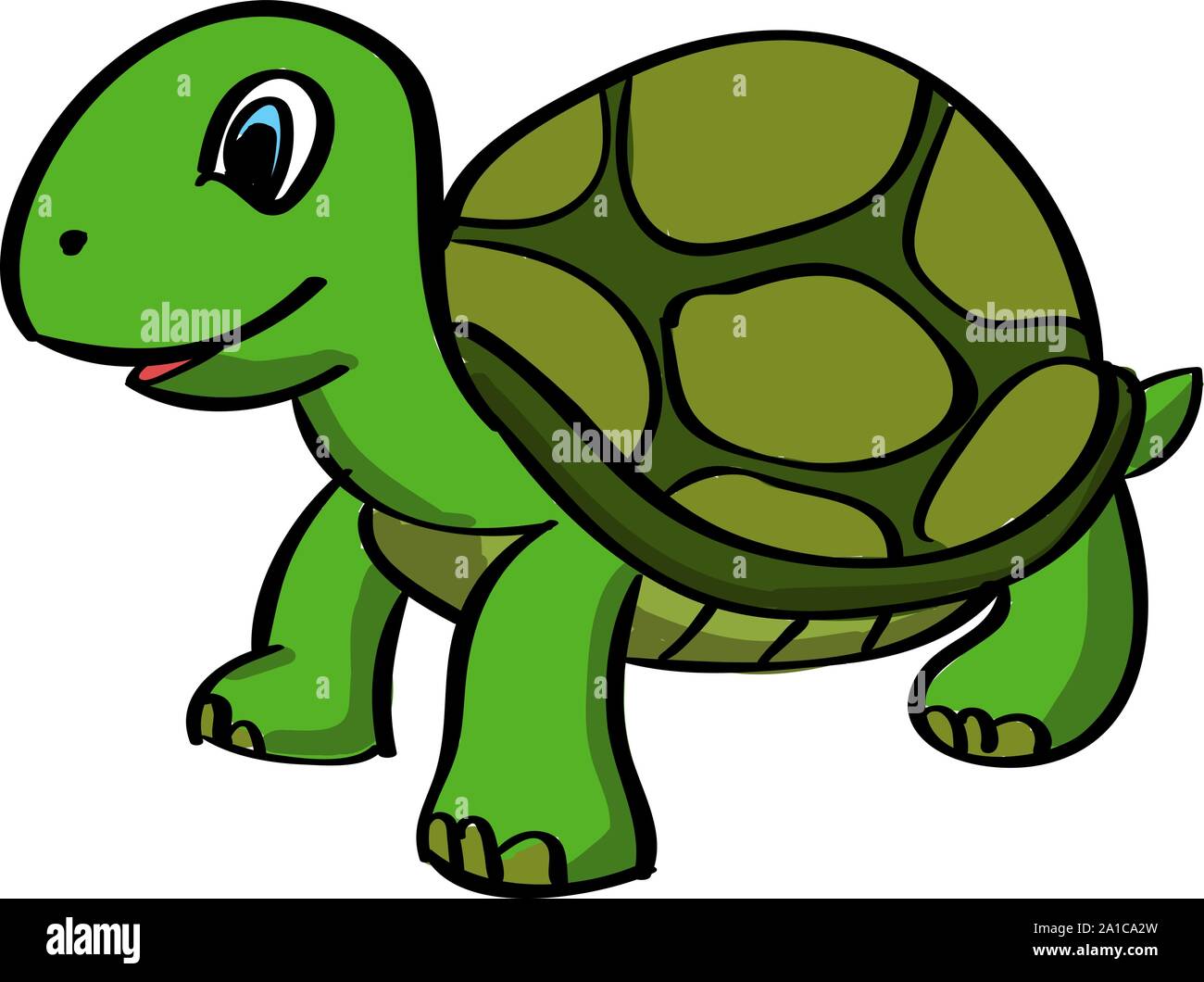 Turtle, illustration, vector on white background. Stock Vector