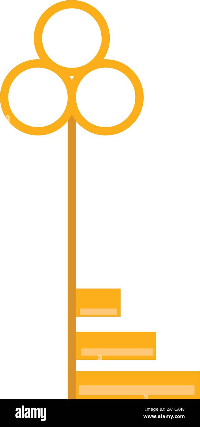Golden key, illustration, vector on white background Stock Vector Image ...