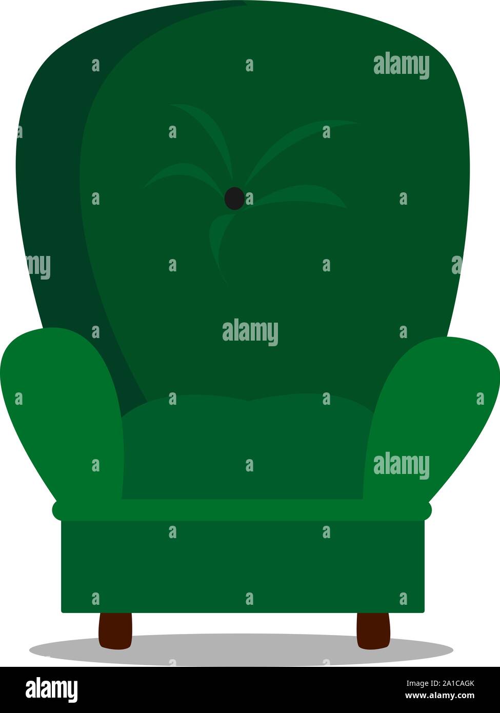 Green armchair, illustration, vector on white background Stock Vector