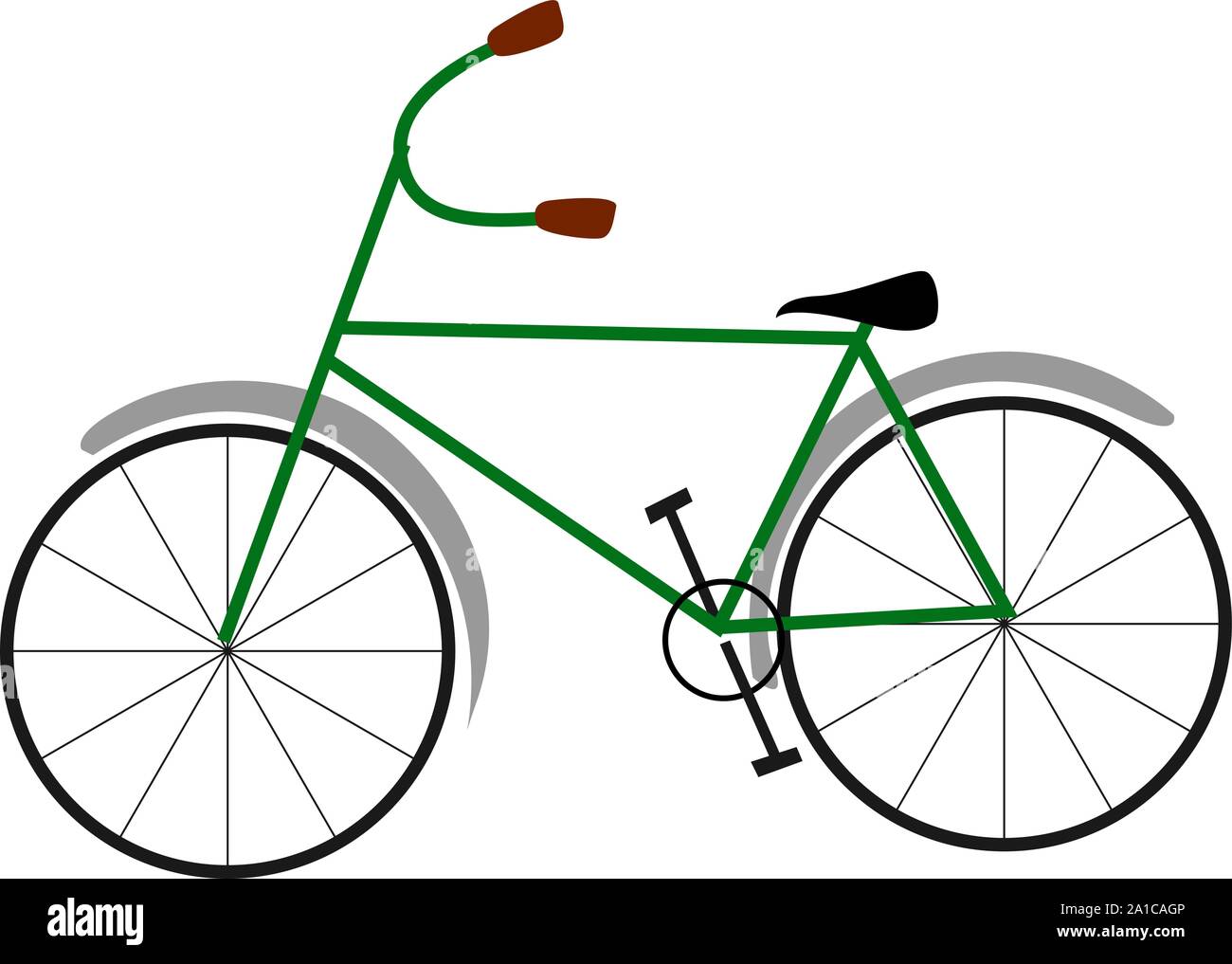 Green bike, illustration, vector on white background Stock Vector Image