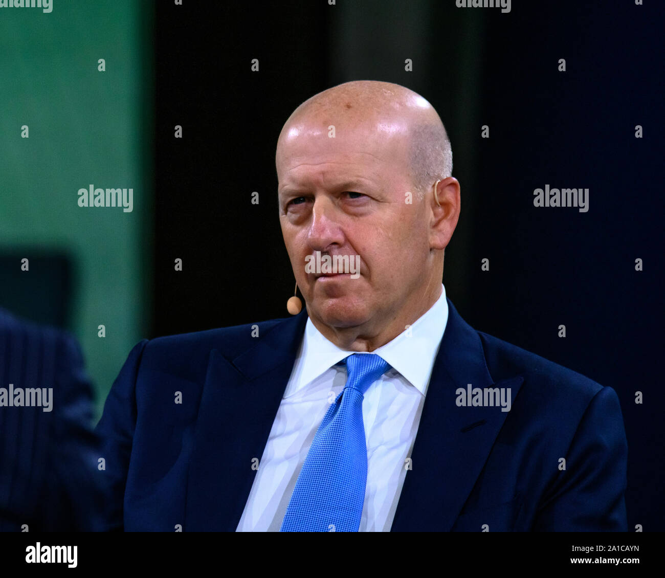 New York, USA. 25th Sep, 2019. Goldman Sachs Chairman and CEO David M. Solomon participates in the Bloomberg Global Business Forum 2019 at the Plaza hotel in New York City. Credit: Enrique Shore/Alamy Live News Stock Photo