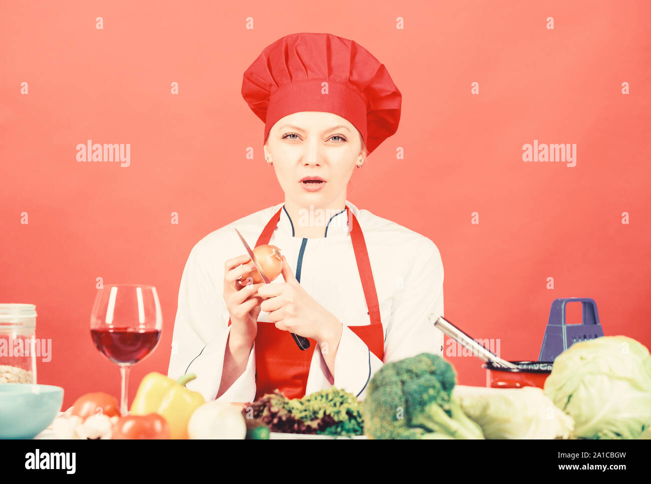 Suffer but keep doing. Stinging eyes and tears cutting onions. Chef