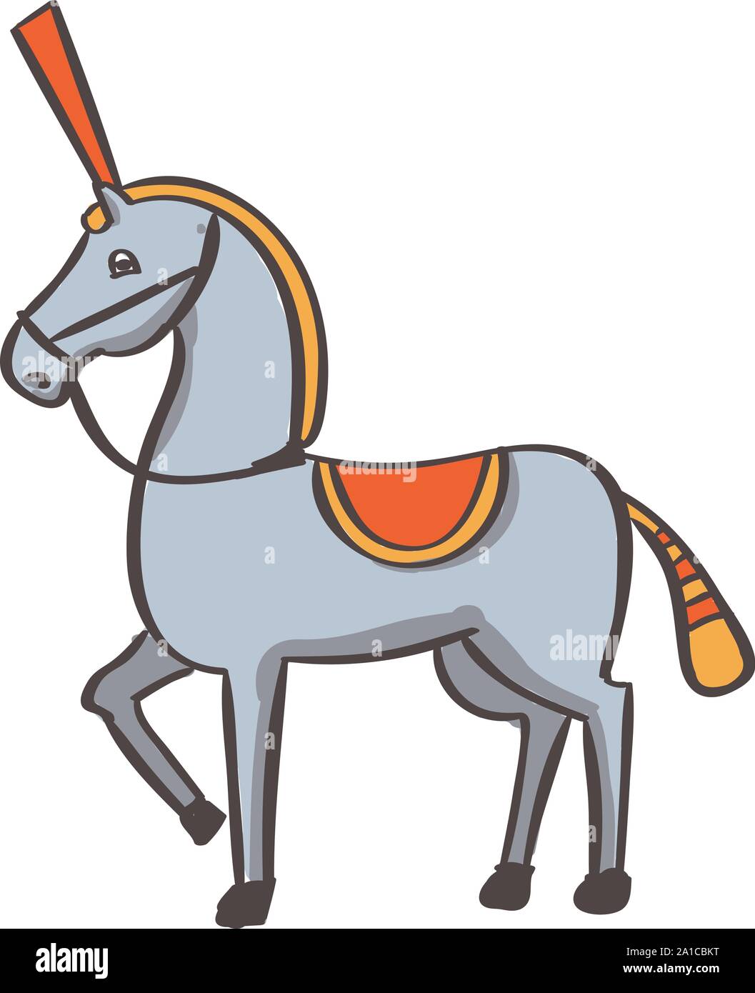 Circus horse, illustration, vector on white background. Stock Vector