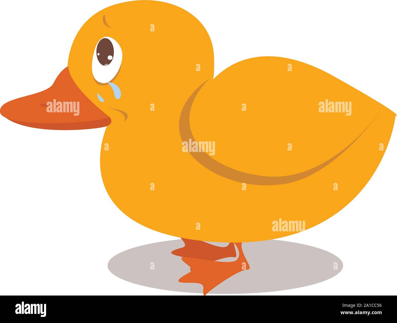 Crying duck, illustration, vector on white background Stock Vector