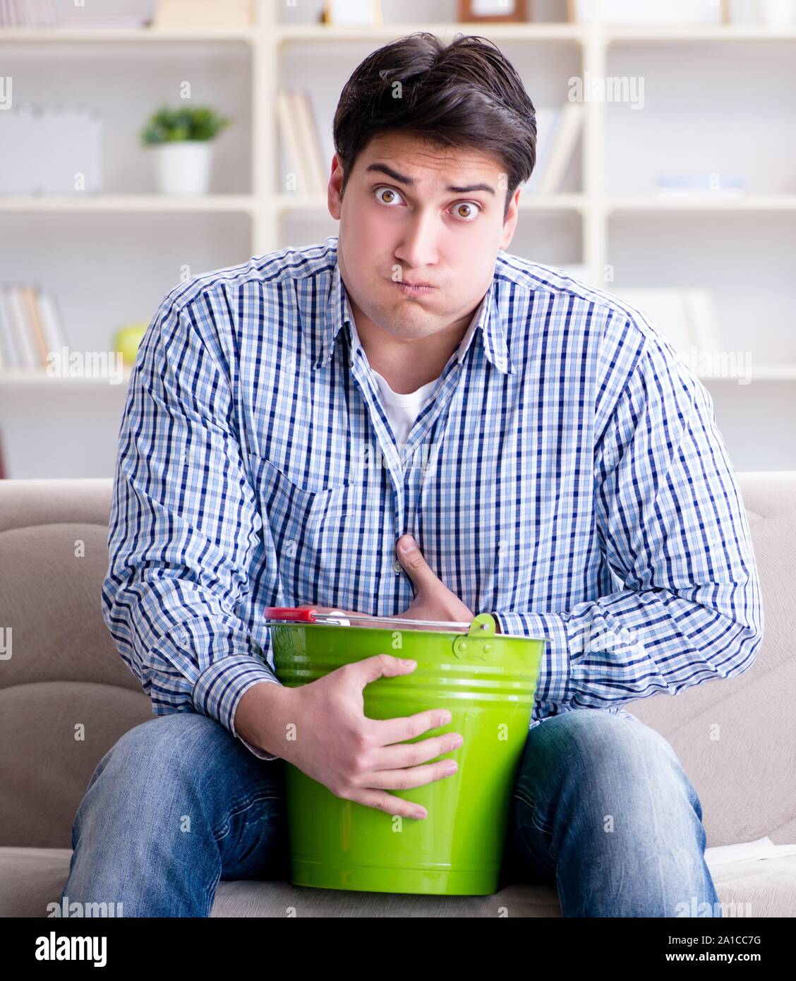 The man suffering from sick stomach and vomiting Stock Photo Alamy