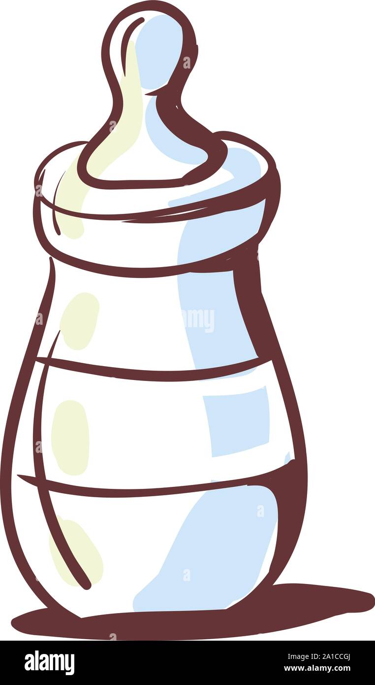 Baby bottle, illustration, vector on white background Stock Vector ...