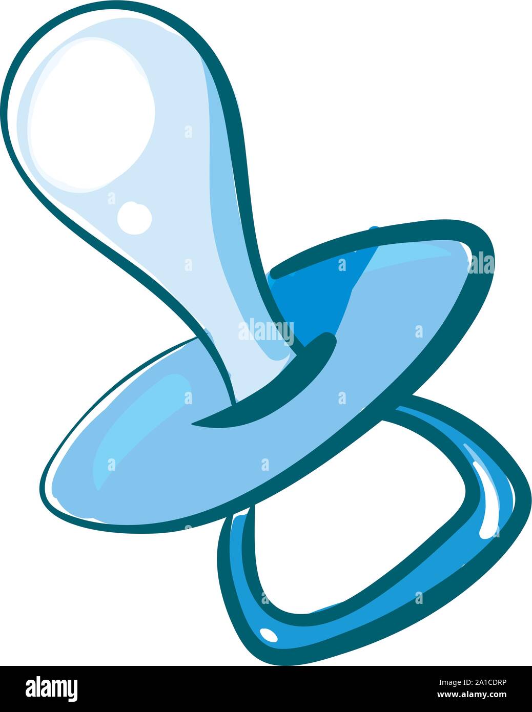 Blue baby nipple, illustration, vector on white background. Stock Vector