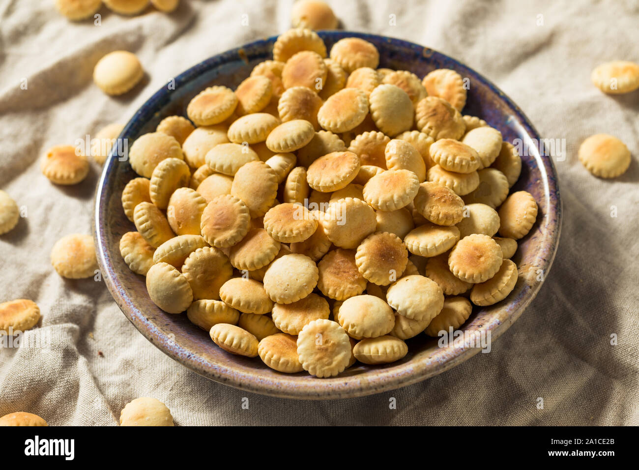 Whole Grain Oyster Crackers with Sea Salt Stock Photo Alamy