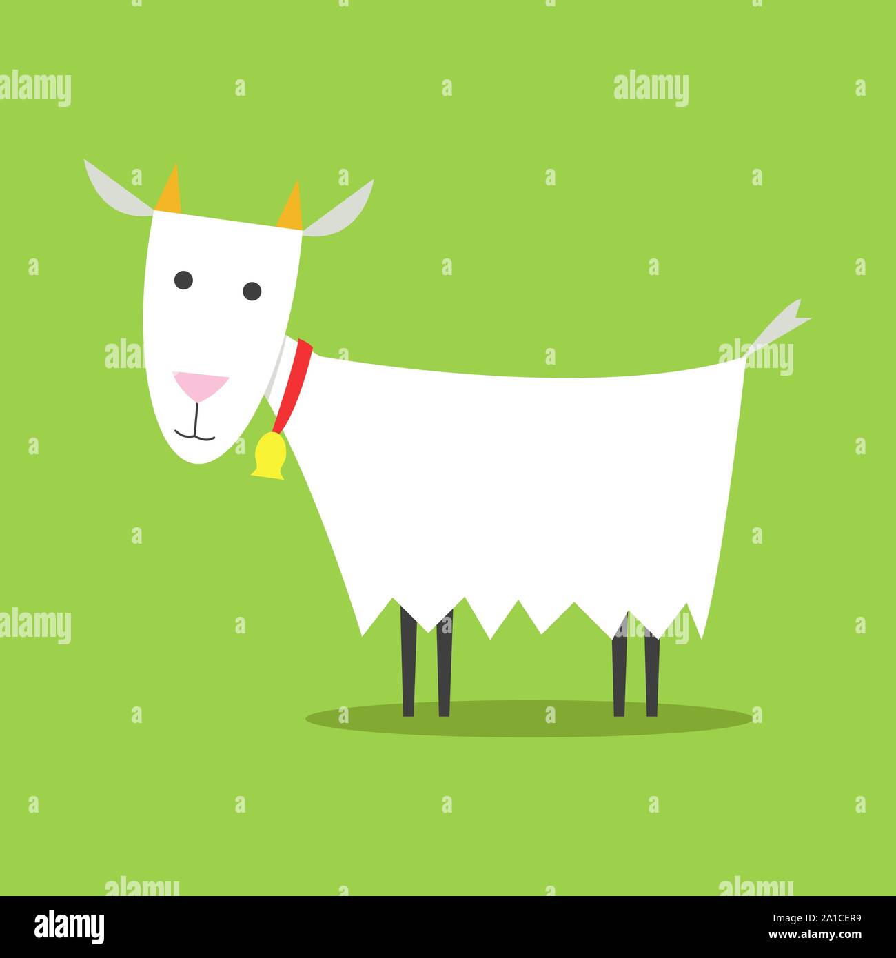Small goat, illustration, vector on white background. Stock Vector