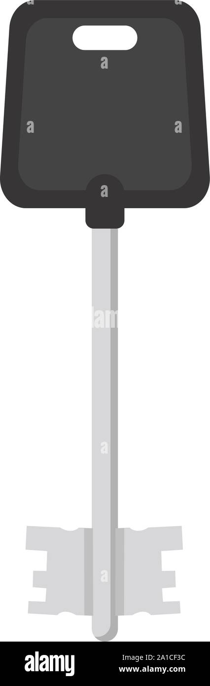 Silver key, illustration, vector on white background. Stock Vector