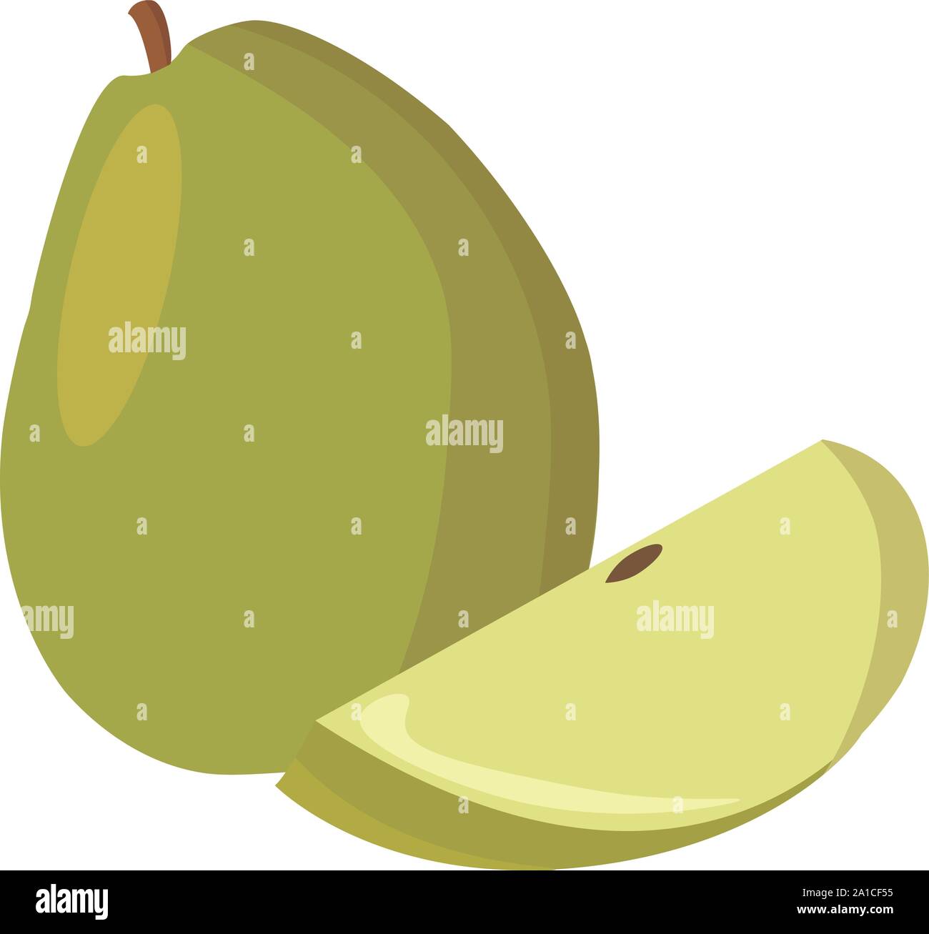 Green pear, illustration, vector on white background Stock Vector Image ...