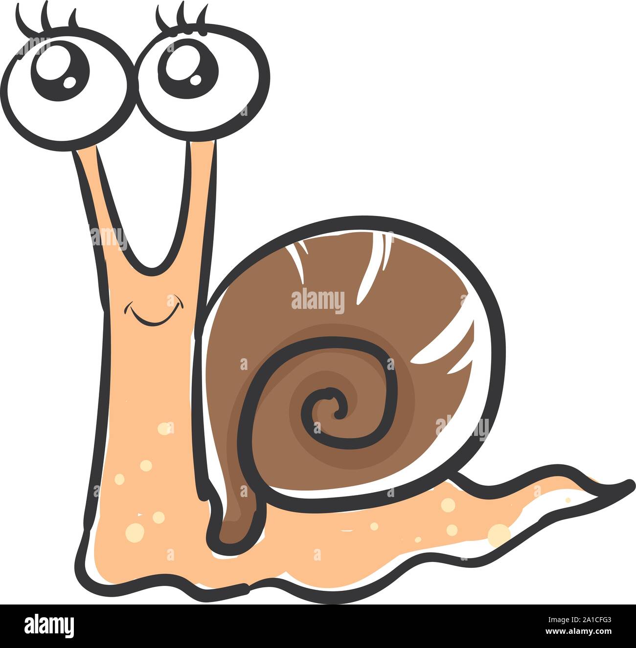 Cute snail, illustration, vector on white background Stock Vector Image ...