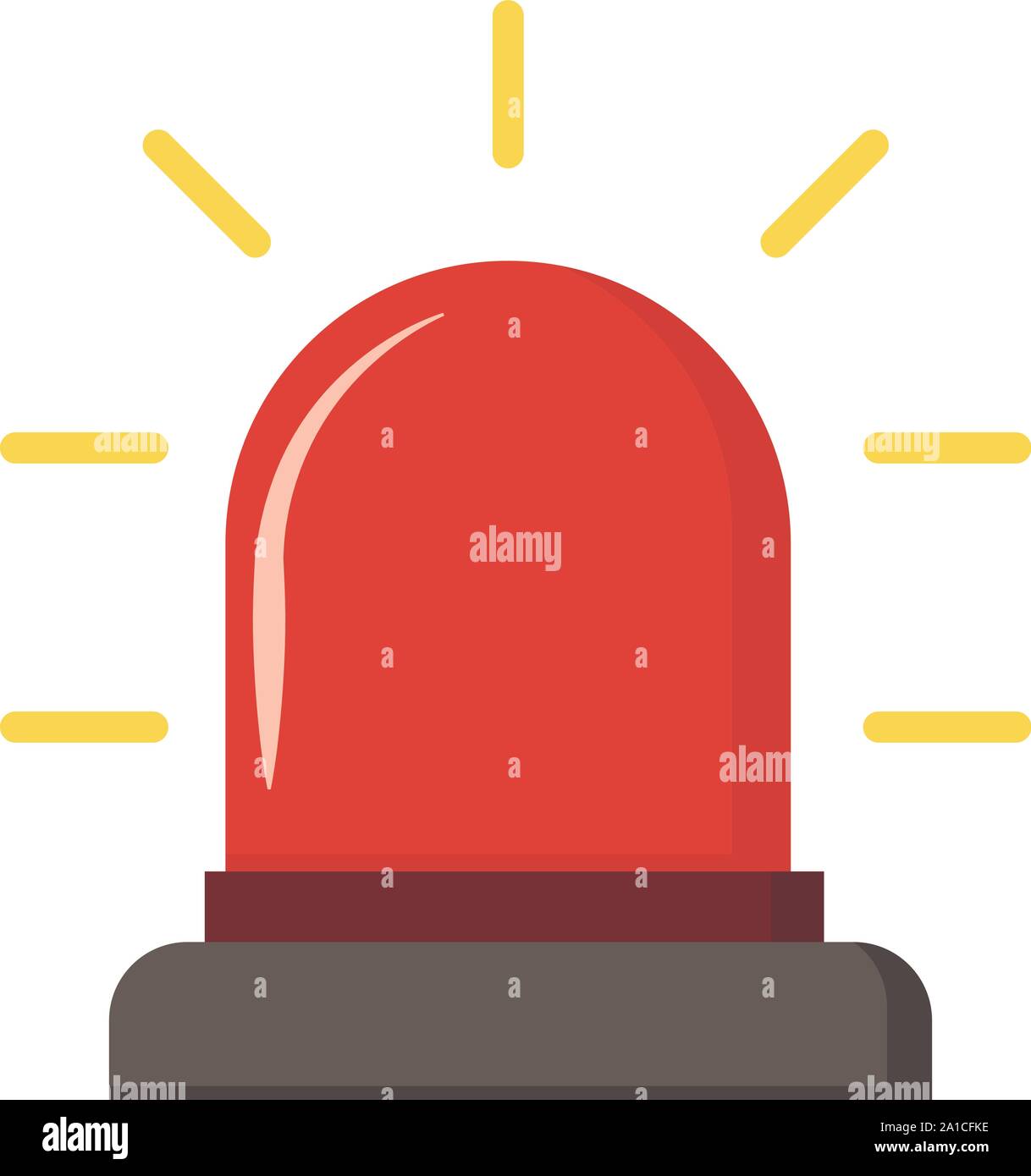 Car siren light, illustration, vector on white background. Stock Vector