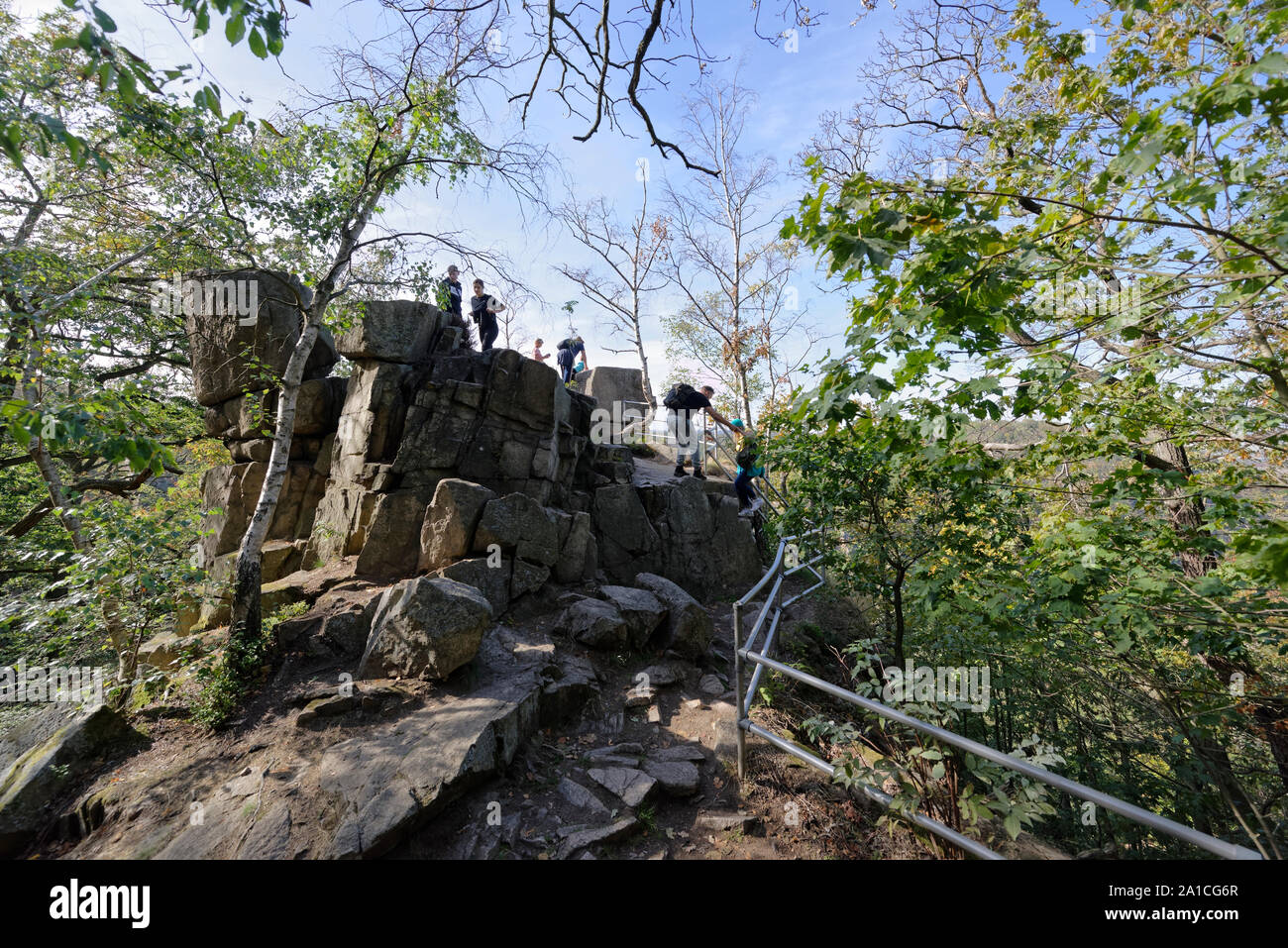 Tourists in Thale ,Harz. Stock Photo