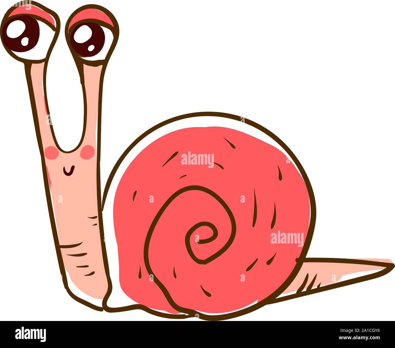 Cute snail, illustration, vector on white background Stock Vector Image