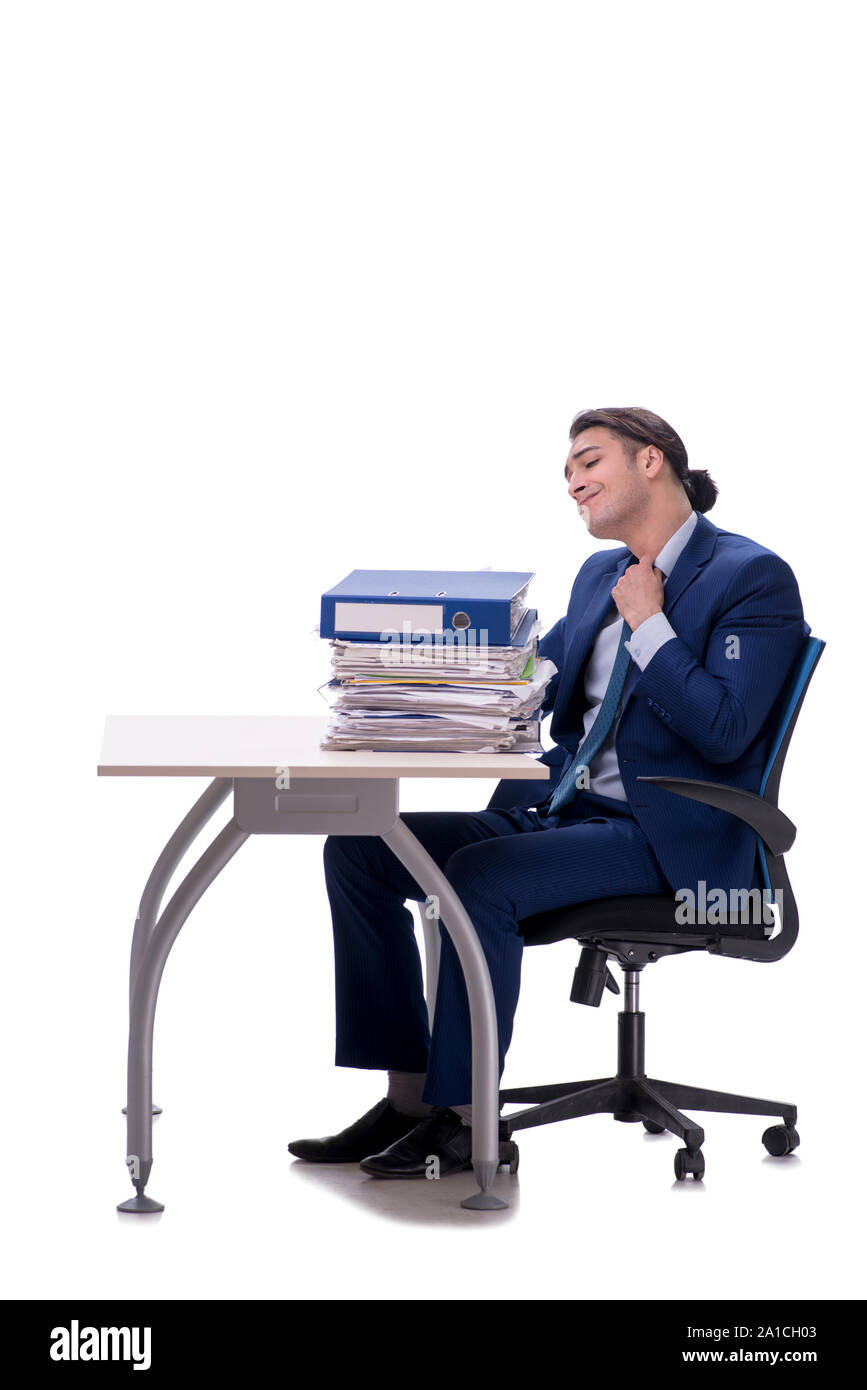 The employee working isolated on white background Stock Photo - Alamy