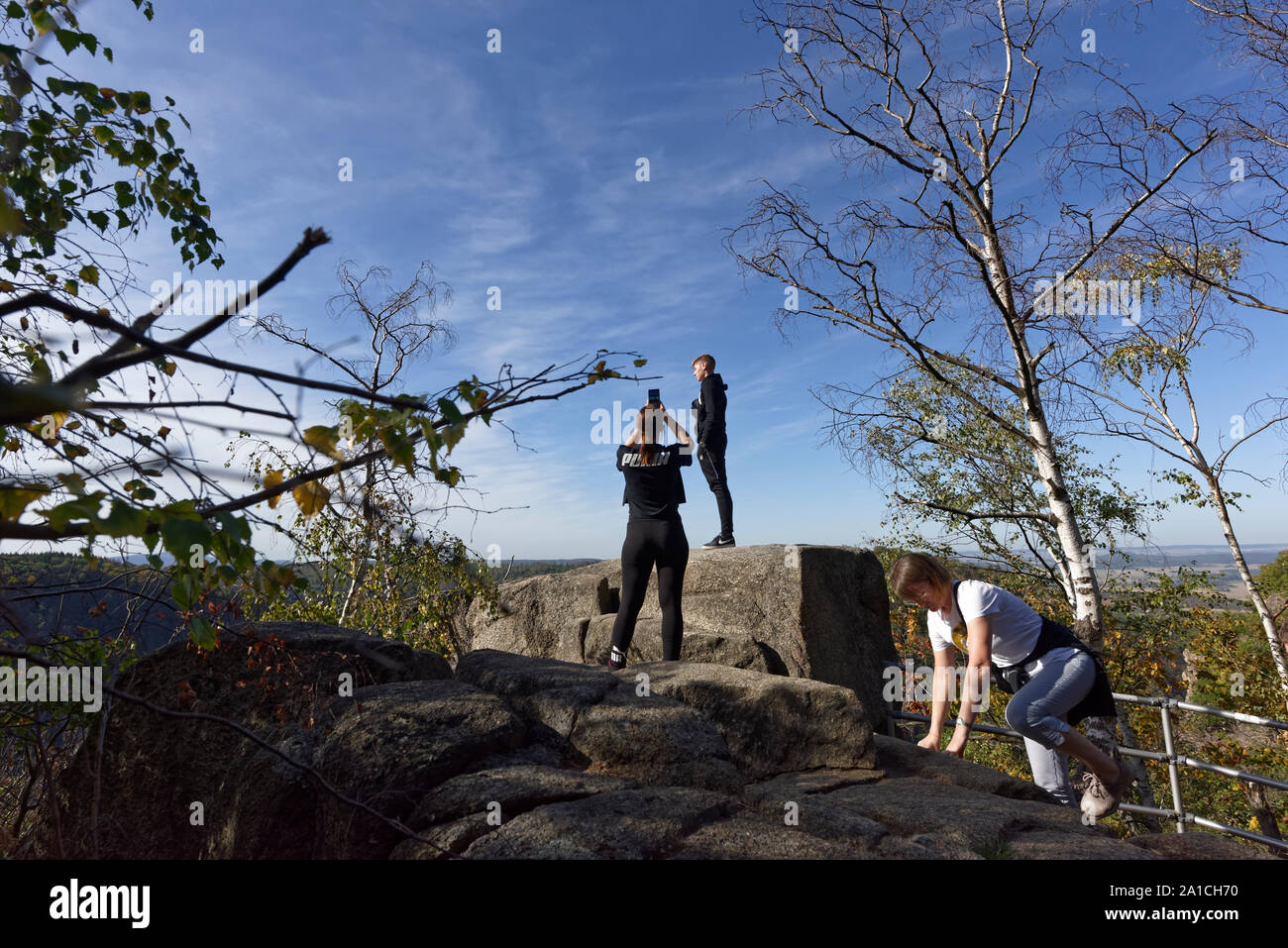 Tourists in Thale ,Harz. Stock Photo