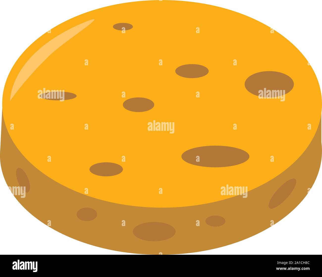 Sponge yellow, illustration, vector on white background. Stock Vector