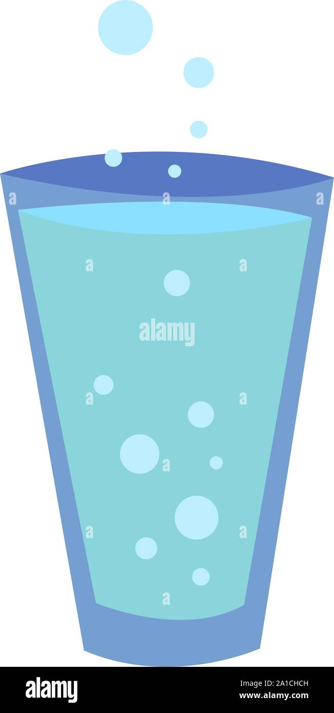 Sparkling water, illustration, vector on white background. Stock Vector