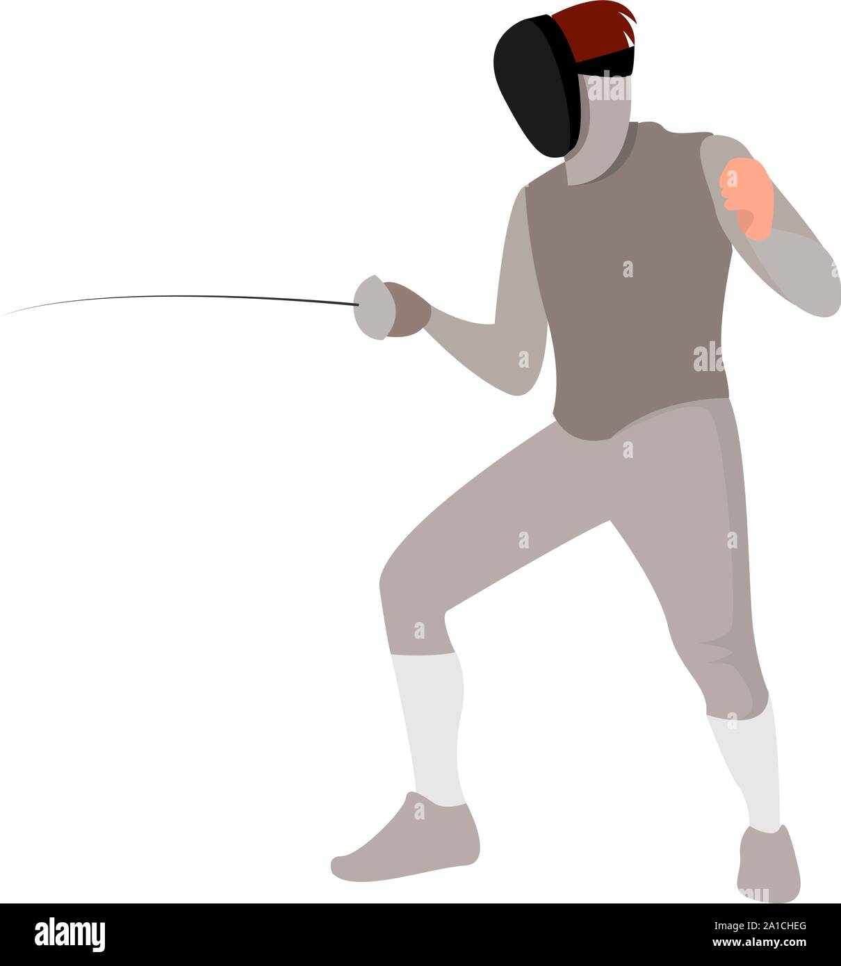 Fencing, illustration, vector on white background. Stock Vector