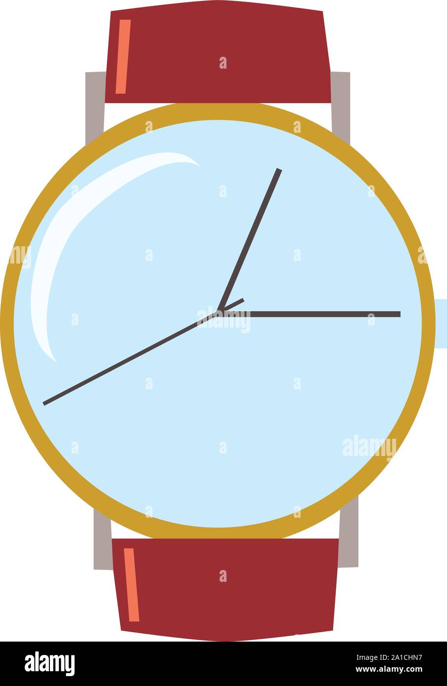 Wristwatch, illustration, vector on white background. Stock Vector