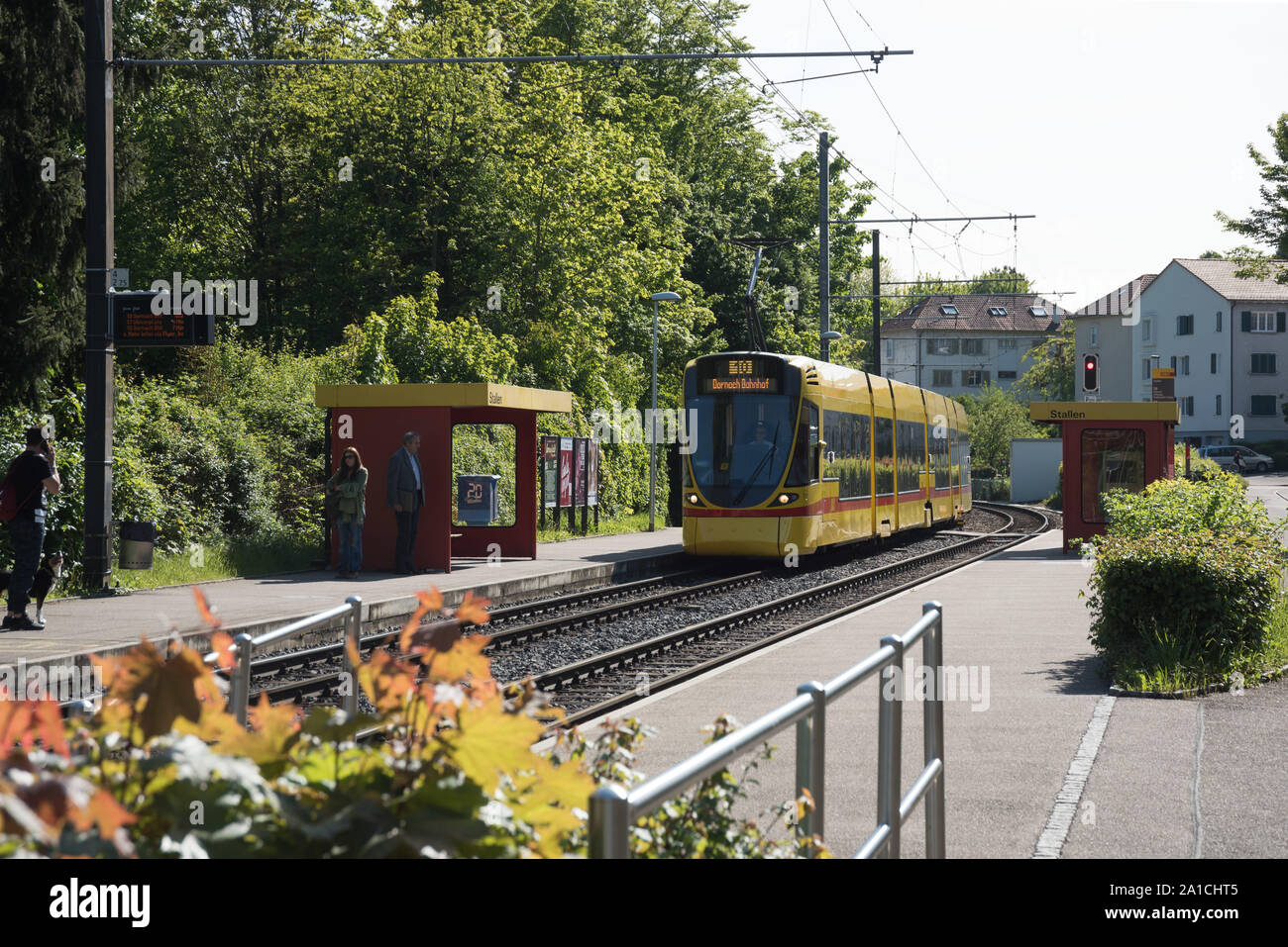 Basel, Straßenbahn BLT (Baselland Transport), Stallen Stock Photo