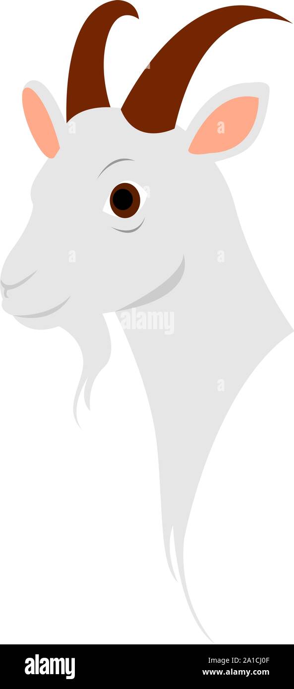Goat, illustration, vector on white background. Stock Vector