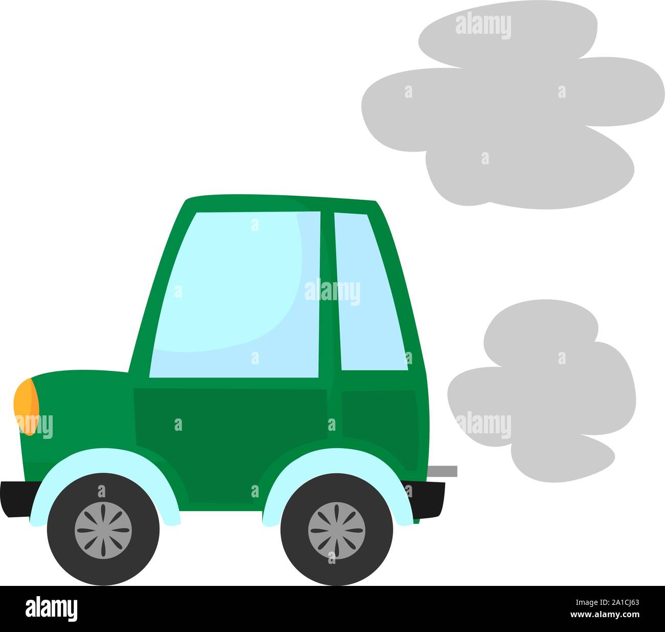 Green car, illustration, vector on white background Stock Vector Image ...
