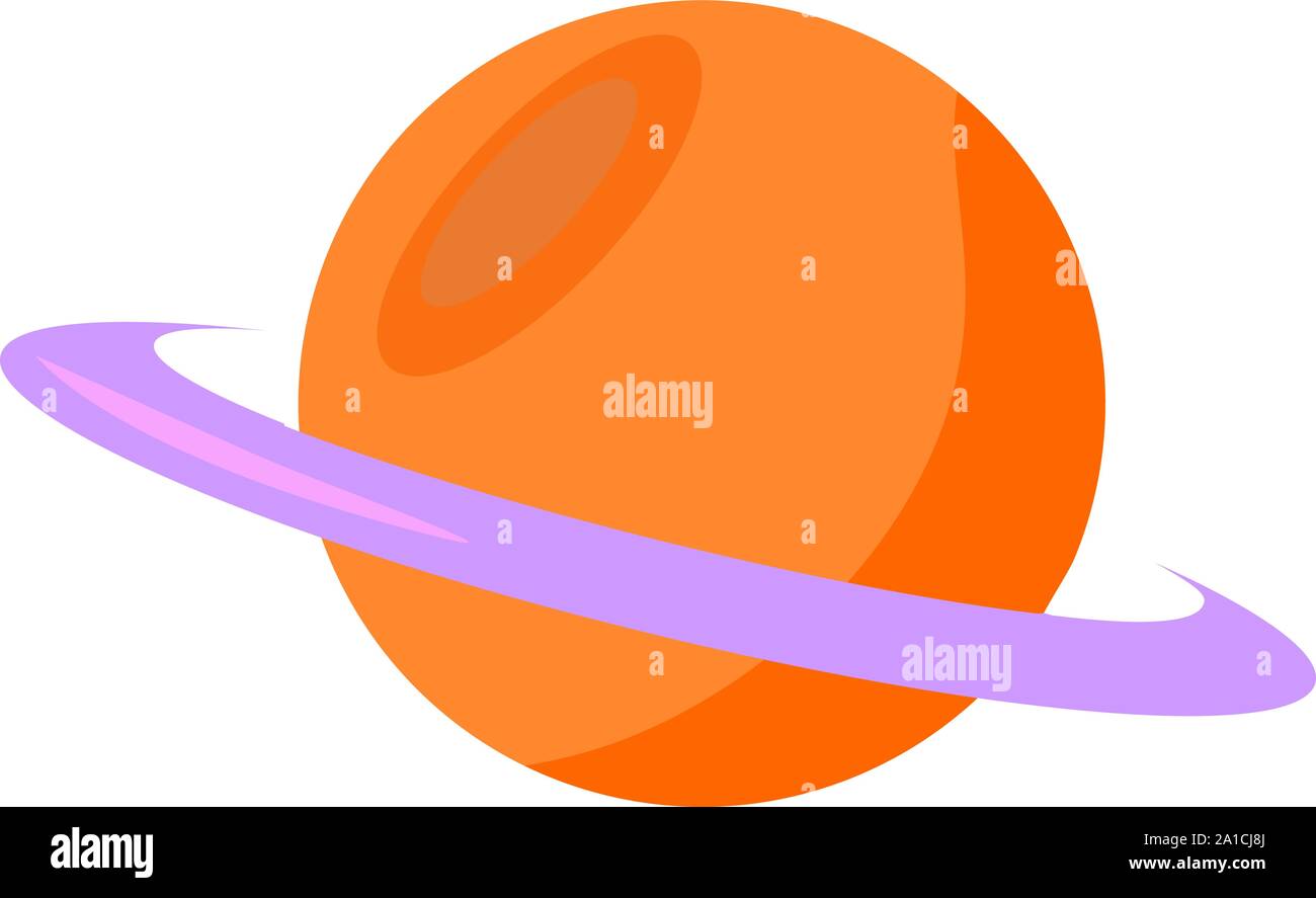 Saturn, illustration, vector on white background. Stock Vector