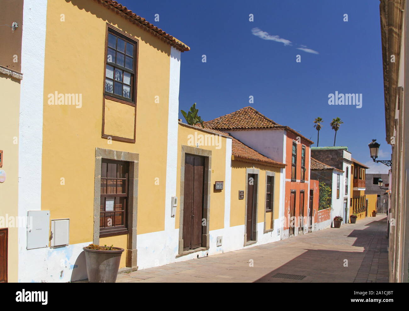 Buildings, Granadilla de Abona, Rural drive, South side, Tenerife, Canary Islands, Spain; 2019; Museum Stock Photo