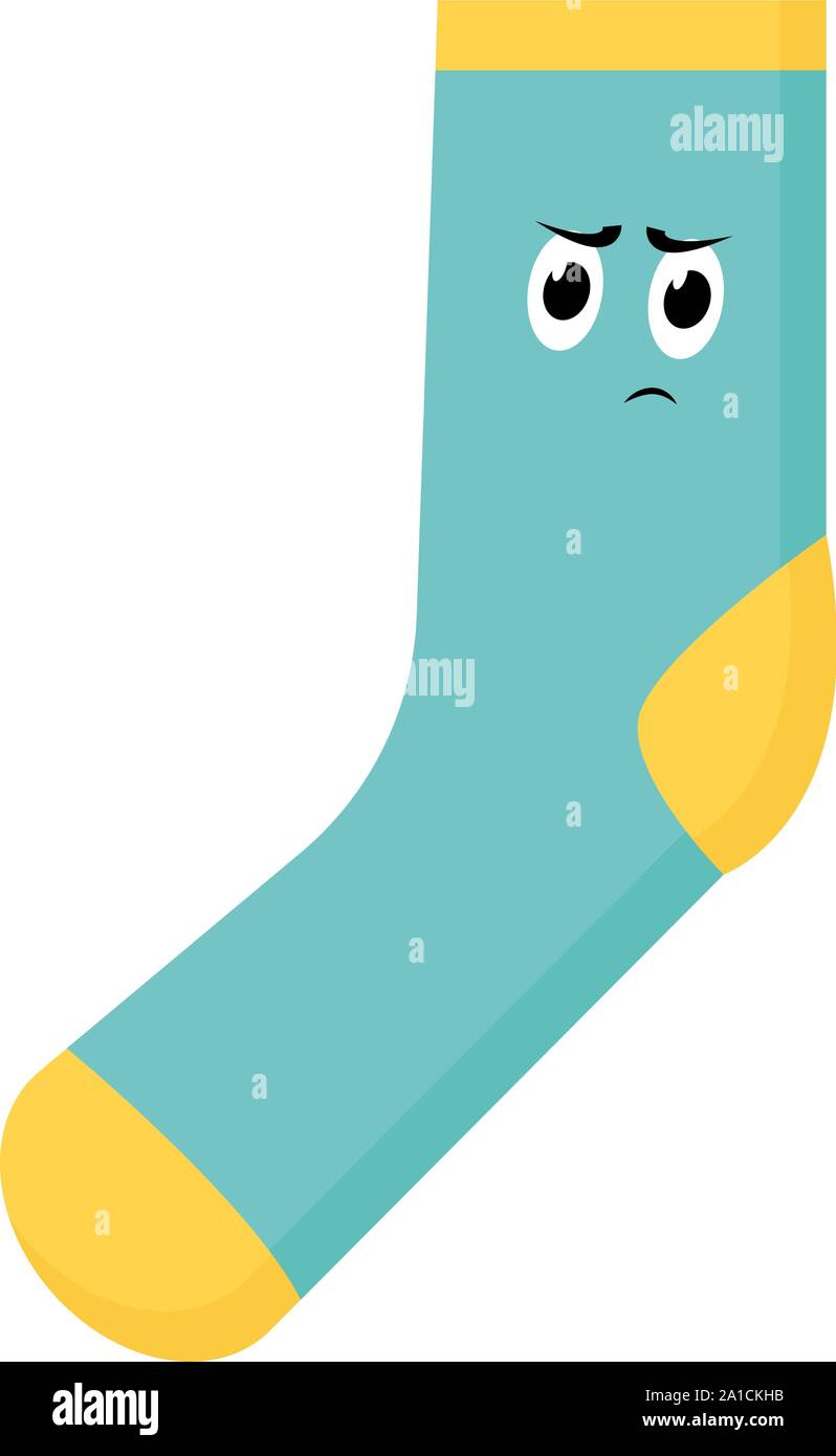 Mad sock, illustration, vector on white background. Stock Vector