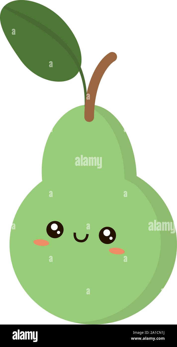 Green pear, illustration, vector on white background Stock Vector Image ...
