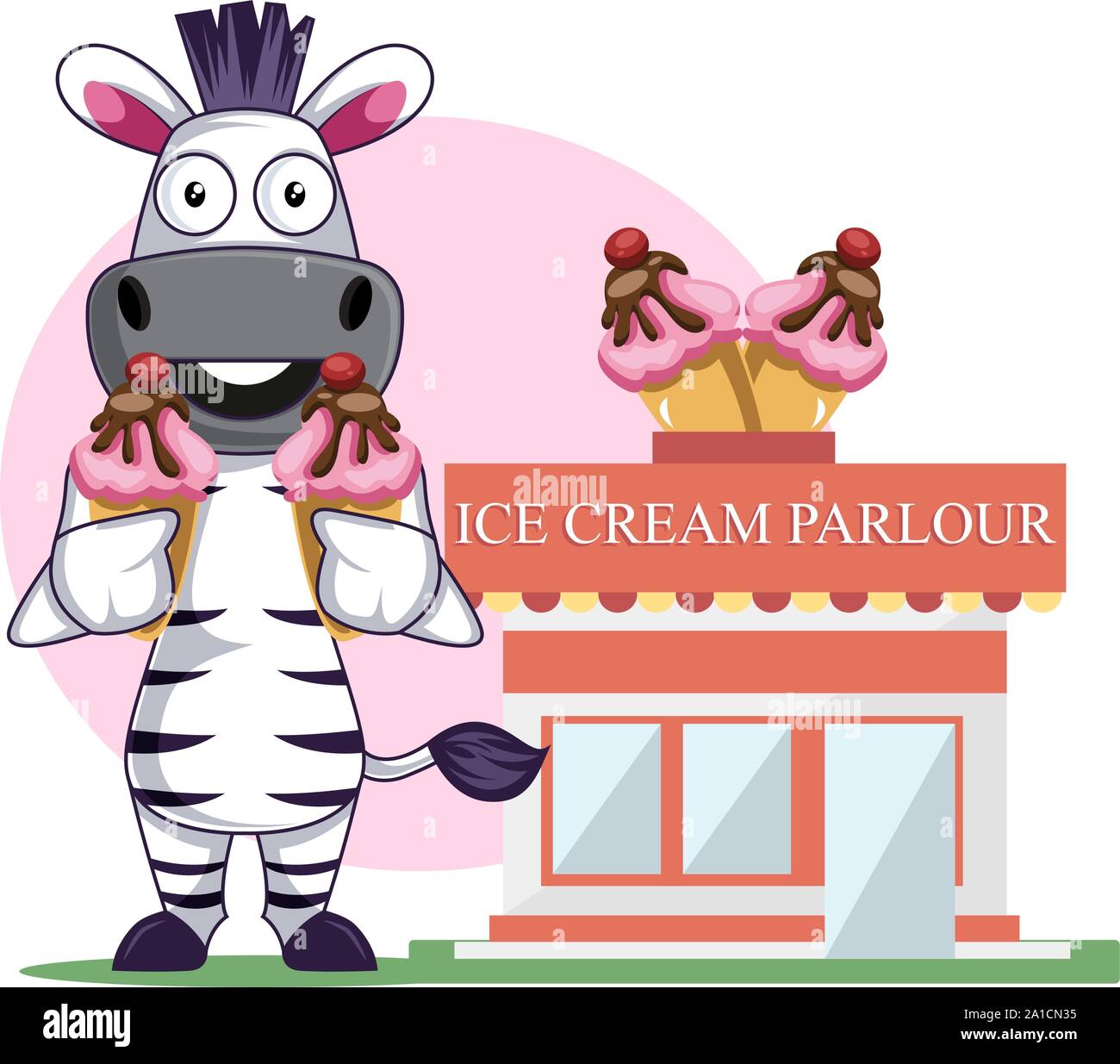 Zebra with cakes, illustration, vector on white background Stock Vector Image & Art Alamy