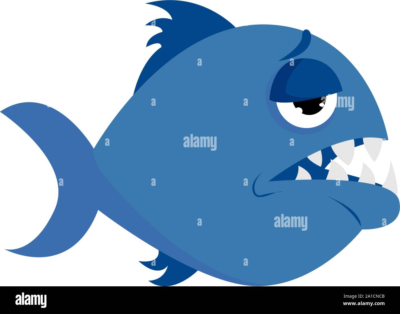 Blue fish, illustration, vector on white background Stock Vector Image ...