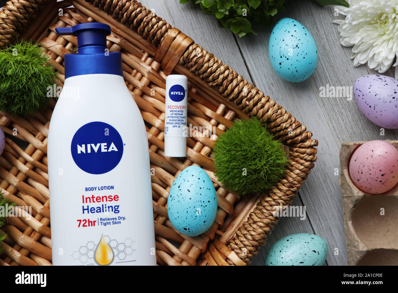 Nivea Healing Products Stock Photo
