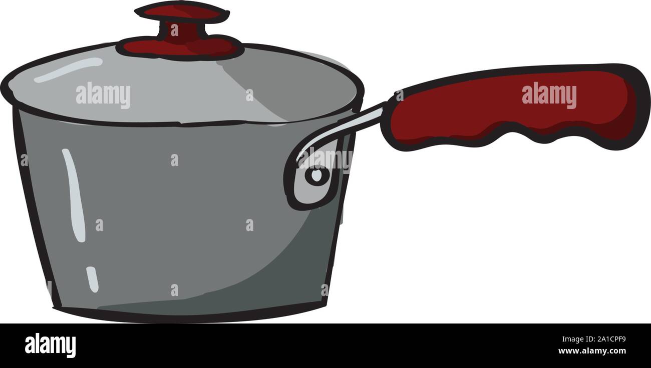 Saucepan, illustration, vector on white background. Stock Vector